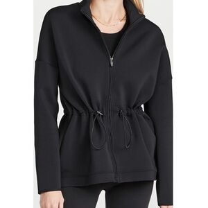 SWEATY BETTY Black Grace Scuba Zip-Through Everyday Active Oversized Jacket Sz S